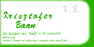 krisztofer baan business card